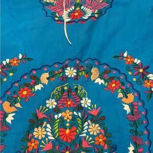 Colorful Embroidered Floral Tapestry